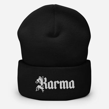 Karma Embroidered Unisex Cuffed Beanie - BUCKET POPCORN